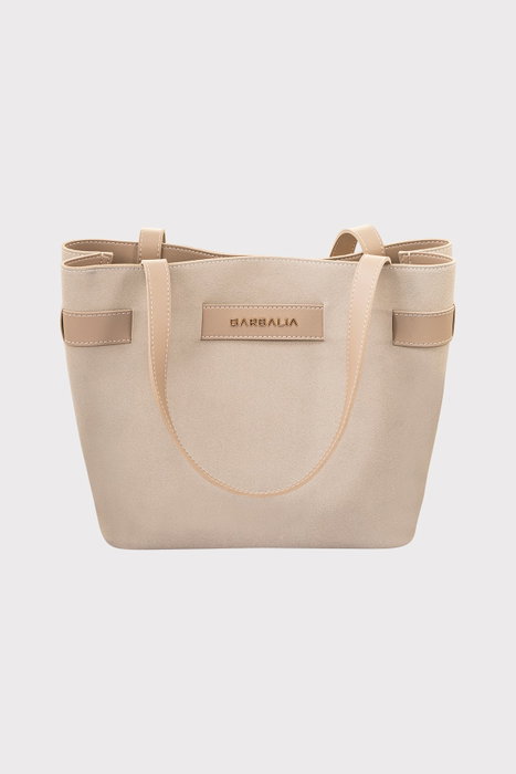 Zoozie Bags Bolsa de Hombro Beige Cuero PU L:36cm A:13cm Al:25cm